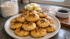 Pastane usulü çörekotlu tuzlu kurabiye: ağızda dağılan kıvamıyla tam çay saatlik