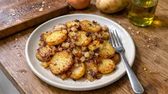 Soğan aromalı tavada patates (Bratkartoffeln): dağılmadan kızaran pratik tarif