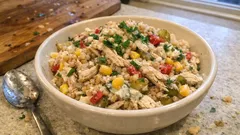 Yoğurtlu sosuyla tavuklu buğday salatası: önceden hazırla, lezzeti dinlensin