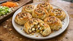 Gül şeklinde pırasalı börek: yufkası çıtır, içi yumuşak fırın tarifi