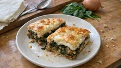 Beşamel soslu ıspanaklı kıymalı börek: üstü nar gibi, içi sulu kalmıyor