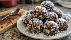 Pişmeden hazırlanan mozaik topları: pötibör, kakao ve cevizle 10 dakikada