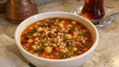Gaziantep usulü Alaca Çorba: buğday, mercimek ve nohutla tam kıvamında