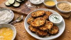 Yağ çekmeden çıtır pane patlıcan kızartması: un–yumurta–galeta sırasıyla tam kıvam