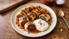 Evde fırın beyti kebabı: yufkası çıtır, üstü tereyağlı domates soslu