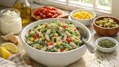 Yoğurtlu sosuyla tavuklu taze fasulye salatası: tok tutan pratik tarif