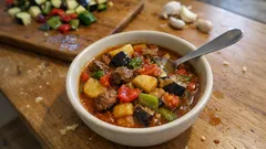 Fırında güveçte etli türlü: tek kapta, lokum gibi et ve sebze lezzeti