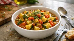 Kendi suyunda pişen zeytinyağlı Girit kabağı yemeği: hafif ve tam kıvamında