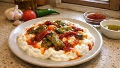 Biber Borani Tarifi: sotelenmiş biber + sarımsaklı süzme yoğurtla nefis meze