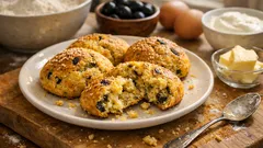 Mayasız mısır unlu zeytinli poğaça: 20 dakikada kıyır kıyır sonuç