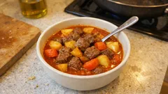 Lokum gibi tas kebabı: tek tencerede dana eti, patates ve havuçla