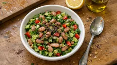 Limonlu zeytinyağlı barbunya salatası: 10 dakikada hafif ama doyurucu