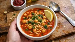 Nohutlu arpa şehriye çorbası: salça kokusu çıkan, tek tencerede pratik tarif