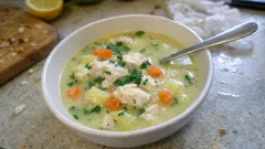 Terbiyeli Levrek Çorbası: kesilmeyen limonlu terbiye ile ipeksi kıvam