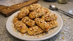 Kuru çay ve nescafe aromalı çaylı kurabiye: fındık kaplamasıyla kıyır kıyır