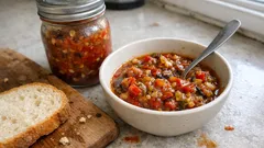 Köz Patlıcanlı Kapya Biberli Kahvaltılık Sos Konservesi: Kışa Hazırlık Tarifi