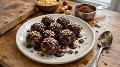 Fırınsız kakaolu bisküvi topları: kahve aromalı, ağızda dağılan pratik tatlı