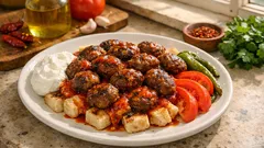 Ev usulü Bursa pideli köfte: salçalı sos ve kızgın tereyağıyla tam kıvamında