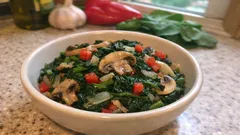 Mantarlı ıspanak kavurması: Suyu çekince lezzeti katlanan pratik tencere yemeği