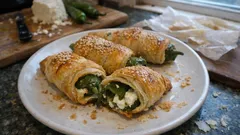 Çıtır milföyde peynirli biber sarma: 15 dakikada hazırlanan pratik ara sıcak