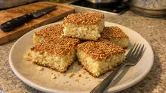 Susamlı tepsi keki tarifi: puf puf kabaran, üstü hafif çıtır ev keki