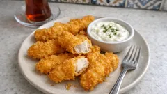 Sodalı kaplamayla çıtır tavuk kalamar: dışı altın, içi sulu