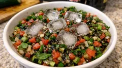 Urfa usulü Bostana Salatası: isotlu nar ekşili sos ve buzla servis