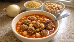 Dağılmayan köftesiyle kıymalı bulgurlu sulu köfte: nohutlu salçalı tencere yemeği