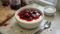 Vişneli muhallebi: ipeksi kıvamlı, üstü parlak vişne soslu sütlü tatlı