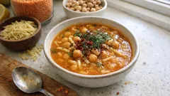 Tek tencerede erişteli kırmızı mercimek çorbası: nohutla daha doyurucu, tam kıvamında