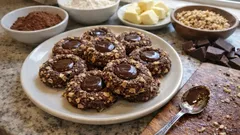 Fındığa bulanmış çikolata dolgulu başparmak kurabiye: çay saatine çok yakışır