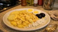 Peru usulü Aji de Gallina: cevizli, kremamsı biber soslu didik tavuk