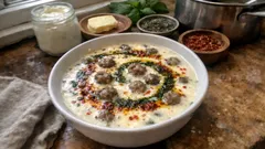 100 gram kıymayla bereketli: naneli tereyağlı misket köfteli yoğurt çorbası tarifi