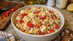 Köz biberli yoğurtlu patates salatası: davet sofralarına pratik ve ferah lezzet