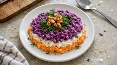 Mor lahanalı havuç tarator: kat kat görünümüyle ferah bir meze tarifi
