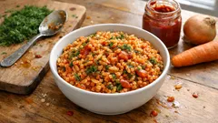 Çay saatine doyurucu Kafkas salatası: bulgur, pirinç ve şehriye tek tencerede