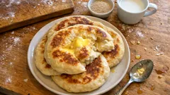 Fırınsız tavada kuru mayalı bazlama: dışı kızarık, içi pamuk gibi