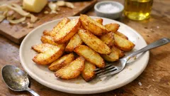 Fırında tereyağlı patates kızartması: dışı kızarık, içi yumuşacık tarif