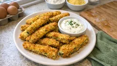 Kızartma tadında ama fırında: dışı çıtır içi yumuşak kabak çubukları