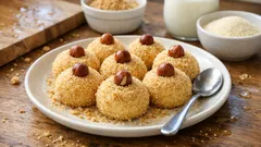 Fırınsız bisküvili irmik topları: çay saatine hızlı, şık ve tam kıvamında tatlı