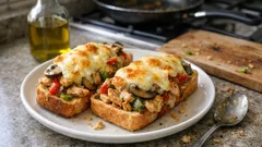 Kremalı Tavuklu Ekmek Kebabı: 10 dakikada fırında kaşarlı, doyurucu