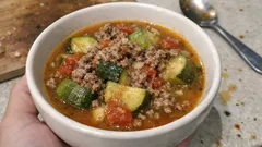 Tek tencerede kıymalı Girit kabağı yemeği: domatesli, hafif ve doyurucu