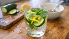 Salatalık, limon kabuğu ve nane ile ferah detoks suyu: 1 gecede hazır