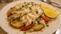 Tek tepside fırında sarımsaklı mezgit: patates ve sebzelerle hafif, pratik akşam yemeği