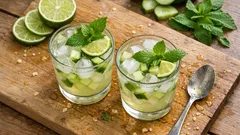 Evde Cool Lime: beyaz üzüm suyu, nane ve salatalıkla buz gibi ferahlık