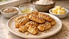 Pastane tadında çekirdekli tuzlu kurabiye: iki aşamalı pişirme ile tam kıtır