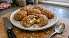 Mayasız tam buğday unlu peynirli poğaça: dışı gevrek, içi yumuşacık (25 dakikada)