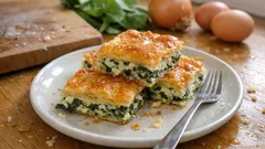 Yufkayı parçalayıp tek kapta hazırlayın: fırında nar gibi Ispanaklı Kolay Börek