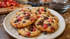 Çilekli damla çikolatalı kurabiye: Dışı kıtır, içi yumuşacık