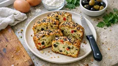 Tek kapta peynirli zeytinli tuzlu kek: yumuşacık, içi bol, her dilimi dolu dolu